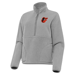 Baltimore Orioles Antigua Women's Figure Half-Zip Sweatshirt - Gray - MLB on Sale