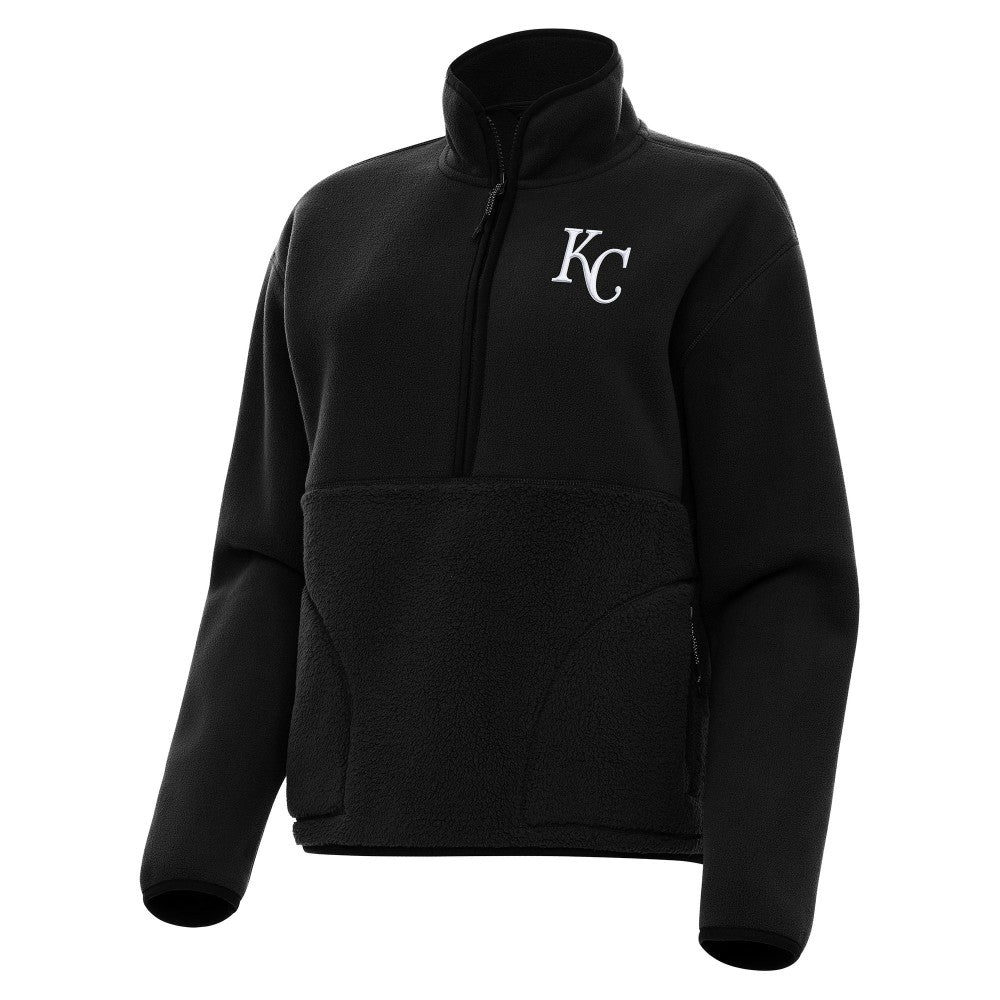 Kansas City Royals Antigua Women's Figure Half-Zip Sweatshirt - Black - MLB Online