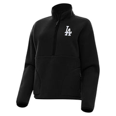 Los Angeles Dodgers Antigua Women's Figure Half-Zip Sweatshirt - Black - MLB Discount