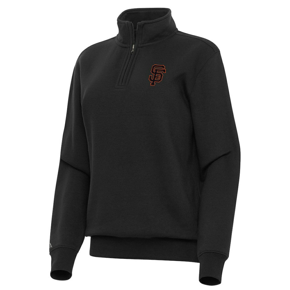 San Francisco Giants Antigua Women's Victory Quarter-Zip Sweatshirt - Black - MLB Online