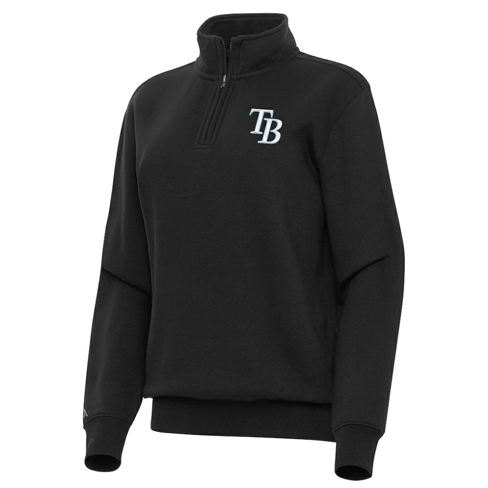 Tampa Bay Rays Antigua Women's Victory Quarter-Zip Sweatshirt - Black - MLB Discount