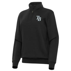 Tampa Bay Rays Antigua Women's Victory Quarter-Zip Sweatshirt - Black - MLB Discount
