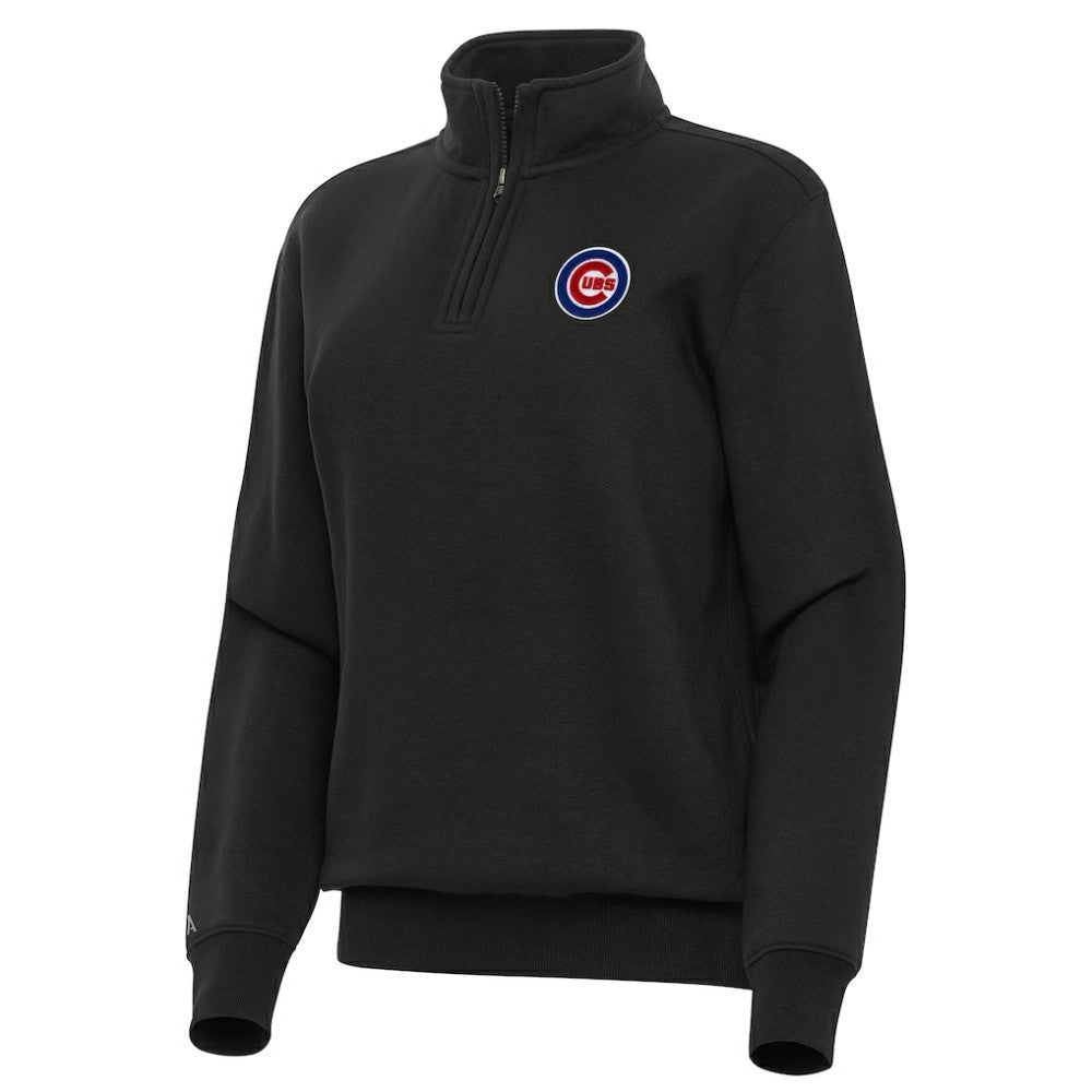 Chicago Cubs Antigua Women's Victory Quarter-Zip Sweatshirt - Black - MLB Sale