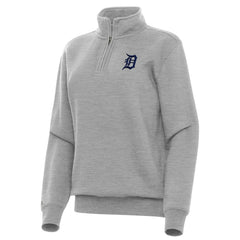 Detroit Tigers Antigua Women's Victory Quarter-Zip Sweatshirt - Heather Gray - MLB Discount