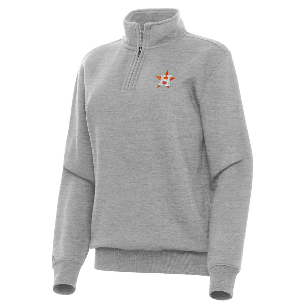 Houston Astros Antigua Women's Victory Quarter-Zip Sweatshirt - Heather Gray - MLB Sale