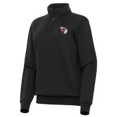 Cleveland Guardians Antigua Women's Victory Quarter-Zip Sweatshirt - Black - MLB Discount