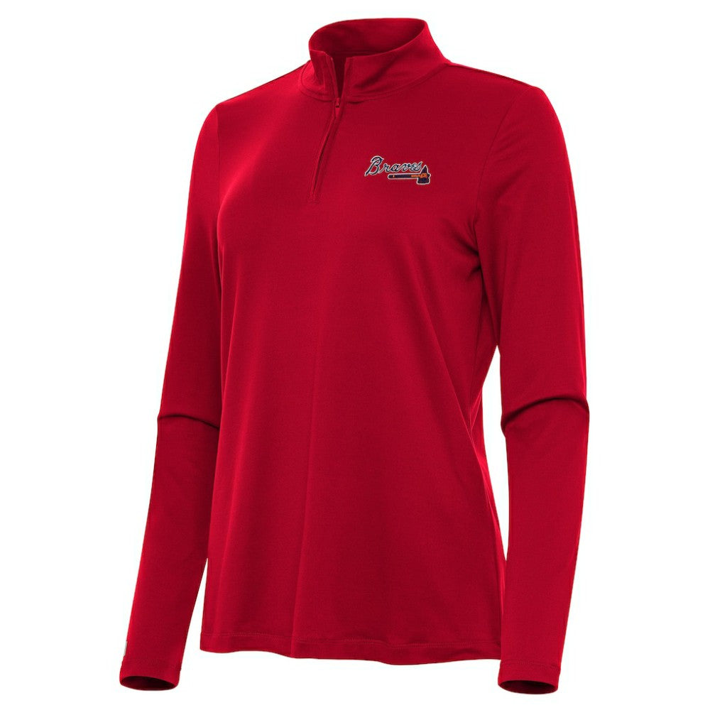 Atlanta Braves Antigua Women's Reprocess Quarter-Zip Top - Red - MLB on Sale