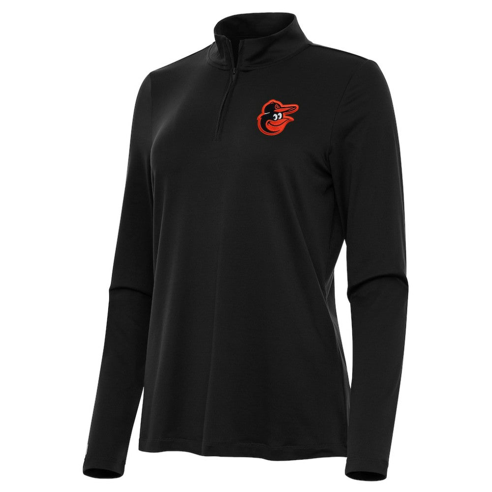 Baltimore Orioles Antigua Women's Reprocess Quarter-Zip Top - Black - MLB on Sale