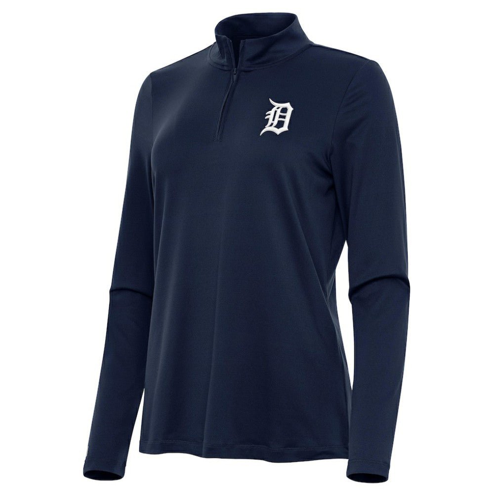 Detroit Tigers Antigua Women's Reprocess Quarter-Zip Top - Navy - MLB Discount