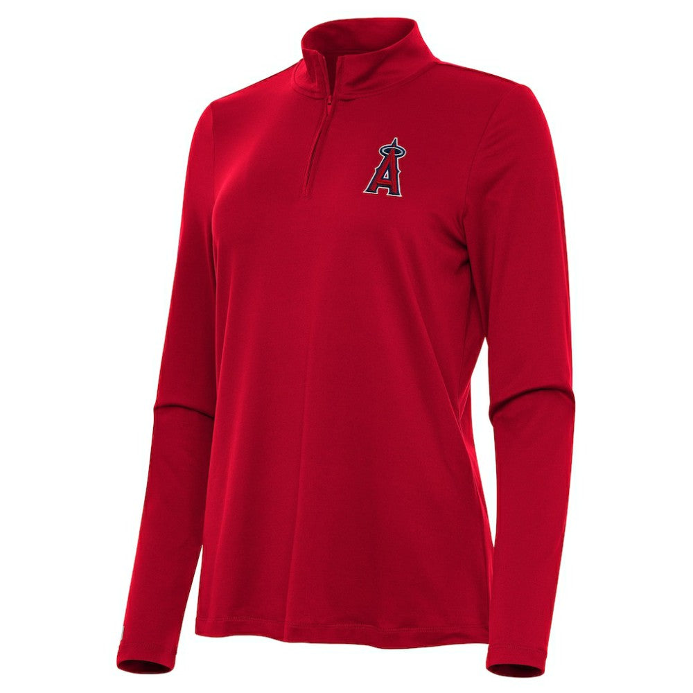 Los Angeles Angels Antigua Women's Reprocess Quarter-Zip Top - Red - MLB Sale
