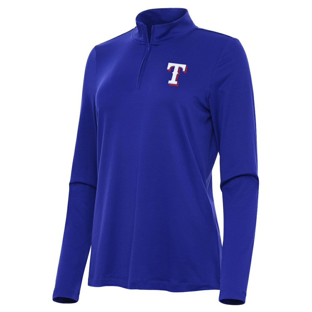 Texas Rangers Antigua Women's Reprocess Quarter-Zip Top - Royal - MLB on Sale