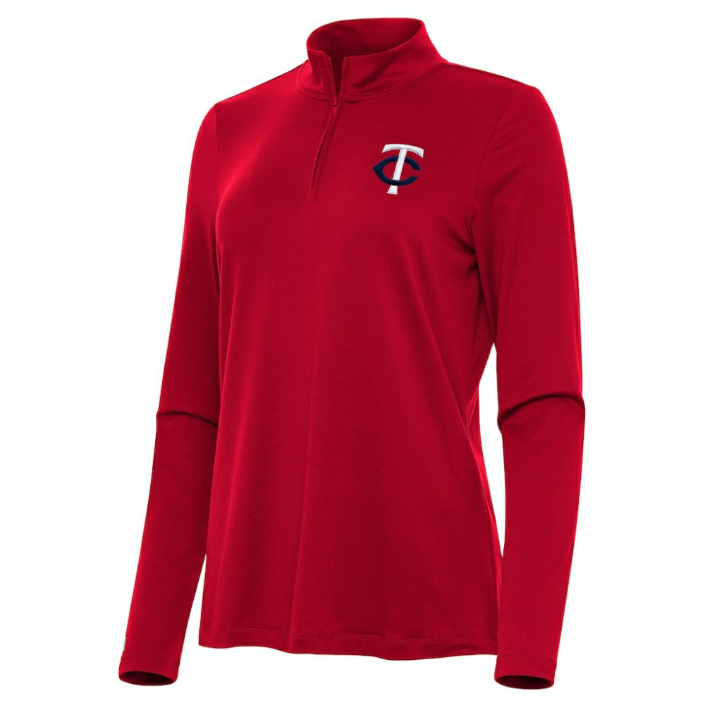 Minnesota Twins Antigua Women's Reprocess Quarter-Zip Top - Red - MLB on Sale
