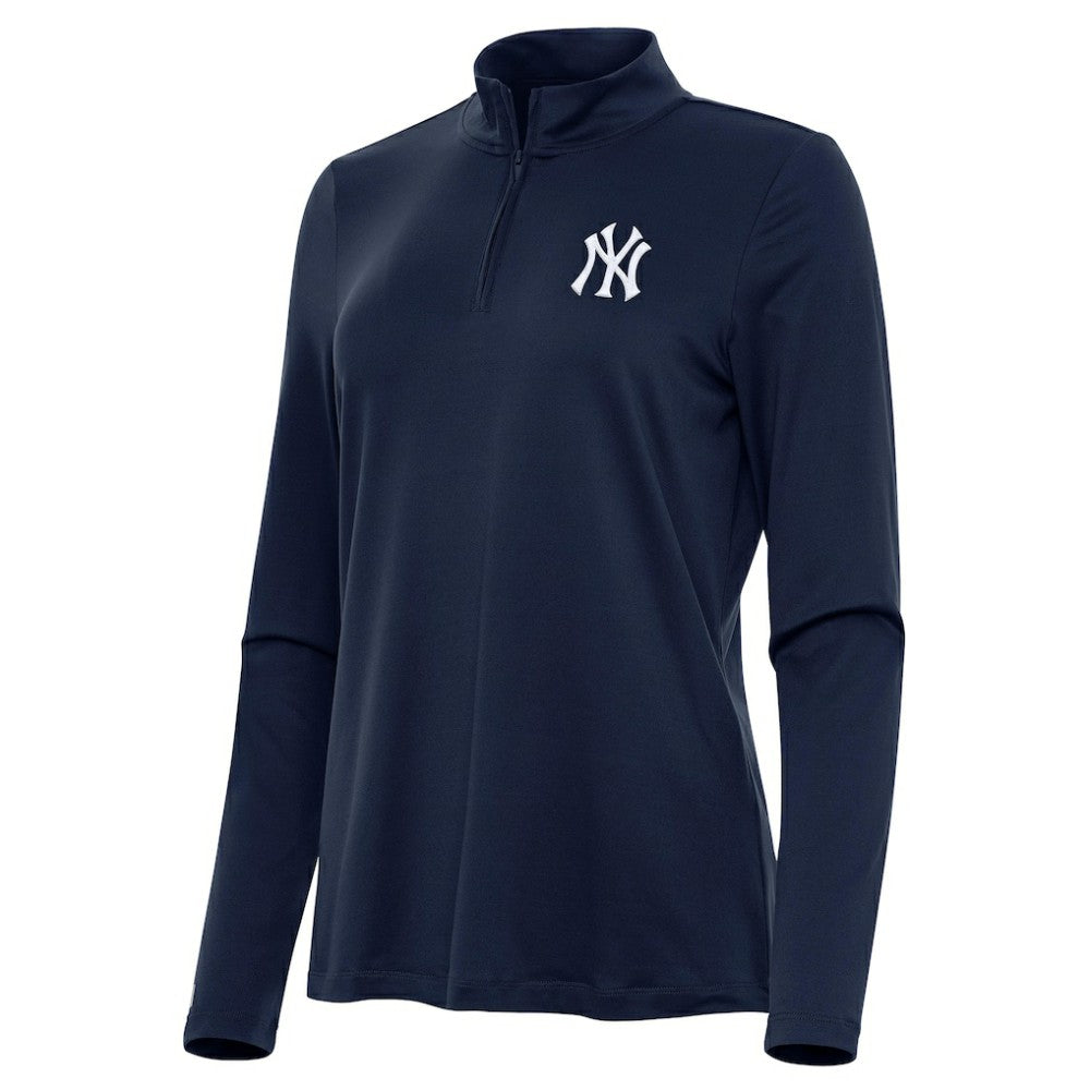 New York Yankees Antigua Women's Reprocess Quarter-Zip Top - Navy - MLB Discount
