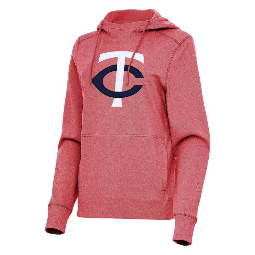 Minnesota Twins Antigua Women's Justice Pullover Hoodie - Heather Red - MLB Sale