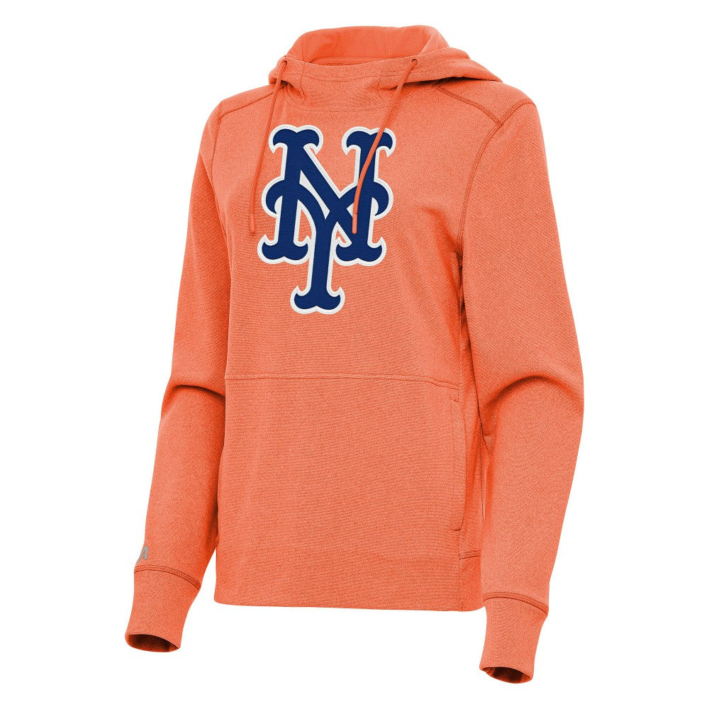 New York Mets Antigua Women's Justice Pullover Hoodie - Heather Orange - MLB Sale
