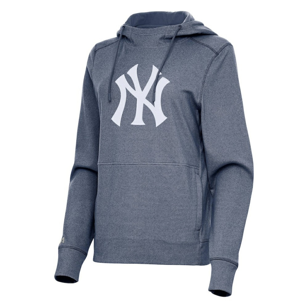 New York Yankees Antigua Women's Justice Pullover Hoodie - Heather Navy - MLB Discount