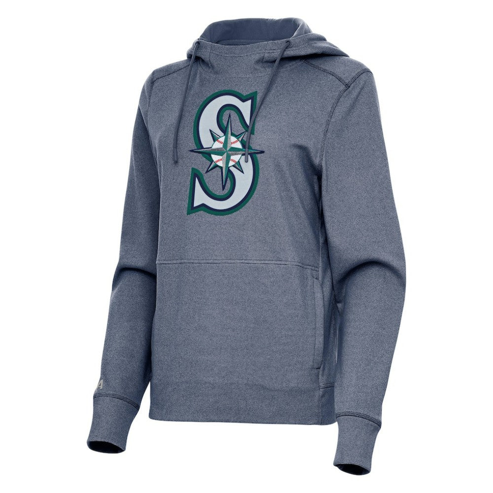 Seattle Mariners Antigua Women's Justice Pullover Hoodie - Heather Navy - MLB Discount