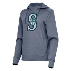 Seattle Mariners Antigua Women's Justice Pullover Hoodie - Heather Navy - MLB Discount