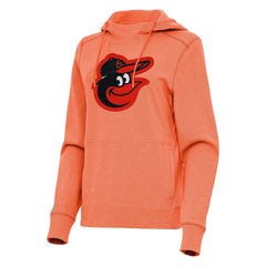 Baltimore Orioles Antigua Women's Justice Pullover Hoodie - Heather Orange - MLB Lifestyle