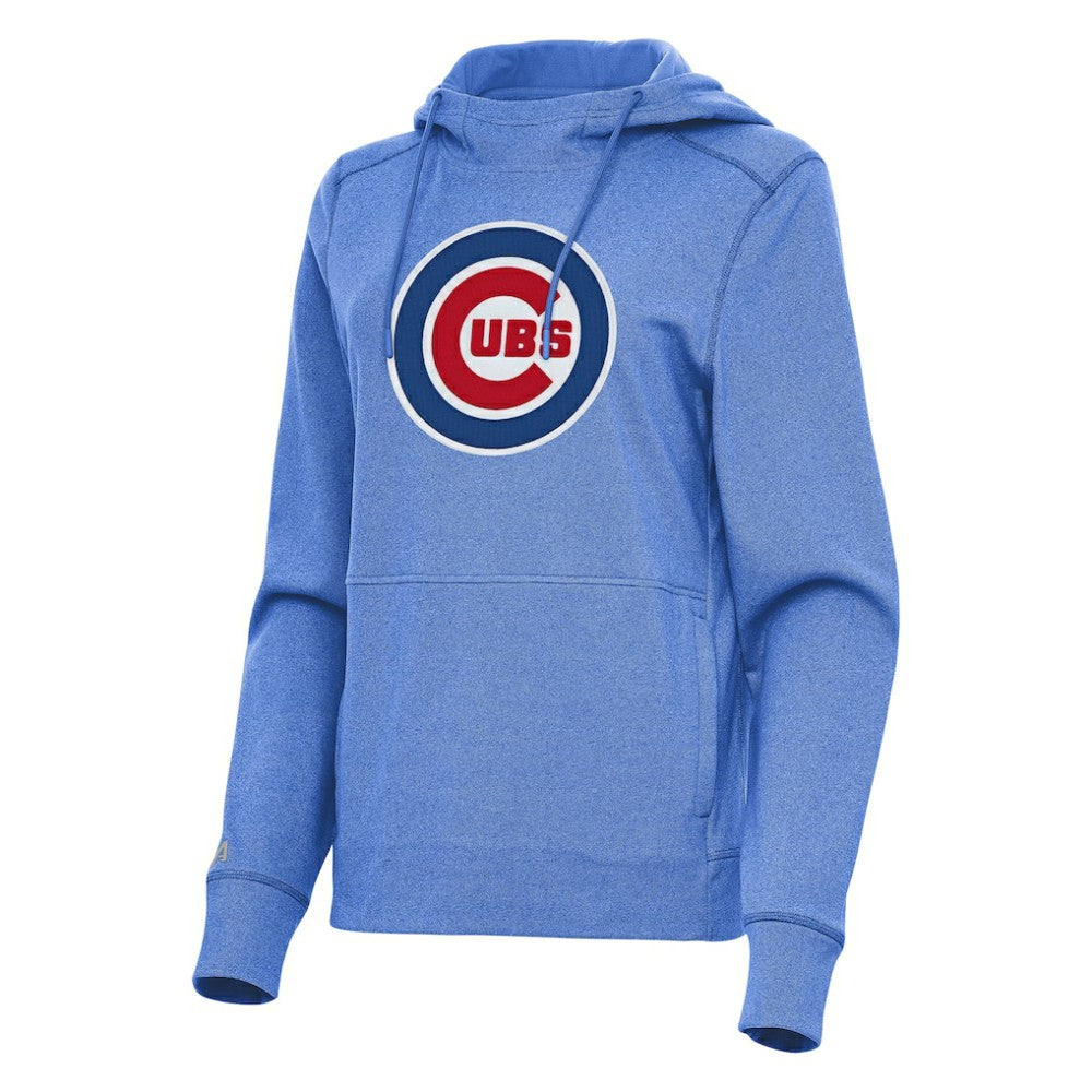 Chicago Cubs Antigua Women's Justice Pullover Hoodie - Heather Light Blue - MLB Discount
