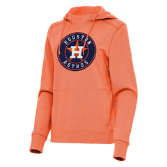Houston Astros Antigua Women's Justice Pullover Hoodie - Heather Orange - MLB on Sale
