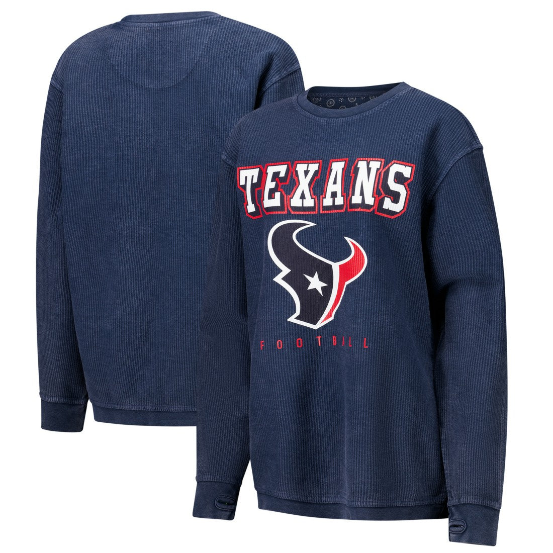 Houston Texans G-III 4Her by Carl Banks Women's Comfy Cord Pullover Sweatshirt Navy