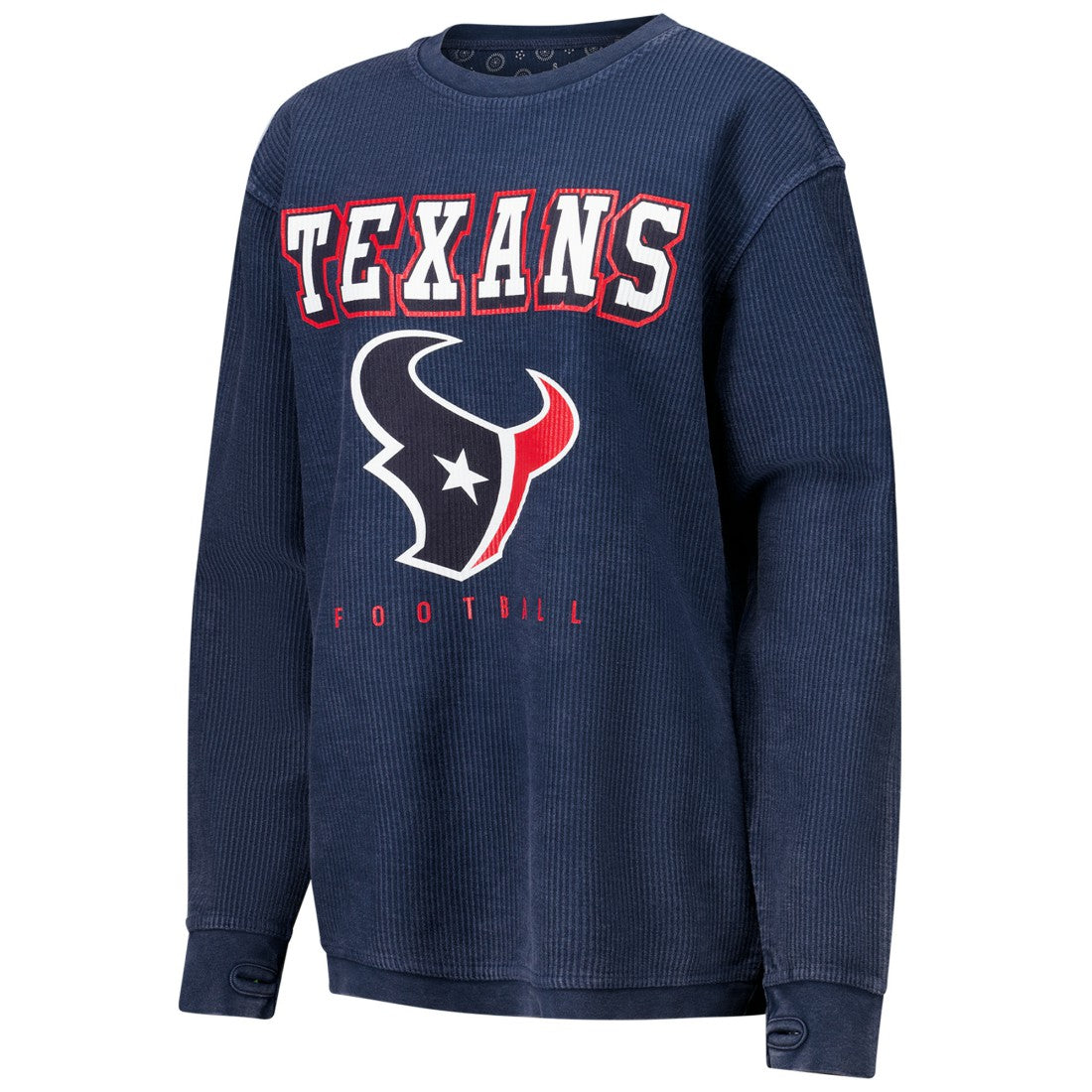 Houston Texans G-III 4Her by Carl Banks Women's Comfy Cord Pullover Sweatshirt Navy