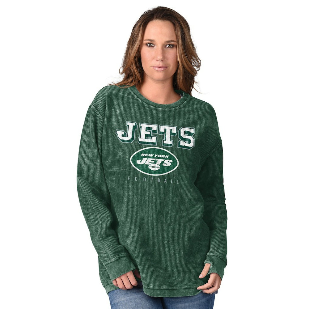 New York Jets G-III 4Her by Carl Banks Women's Comfy Cord Pullover Sweatshirt Green