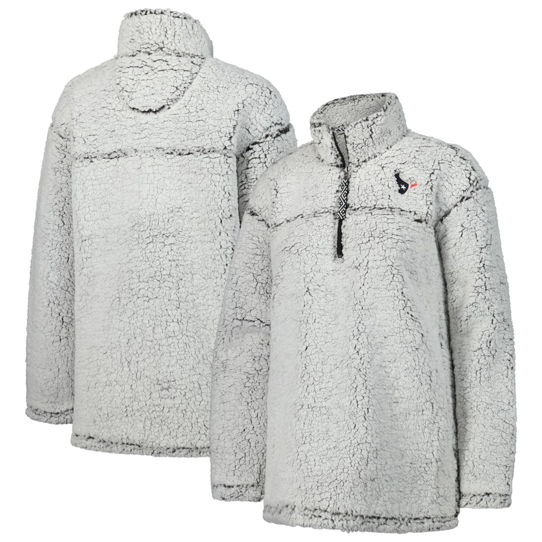Houston Texans G-III 4Her by Carl Banks Women's Sherpa Quarter-Zip Jacket Gray