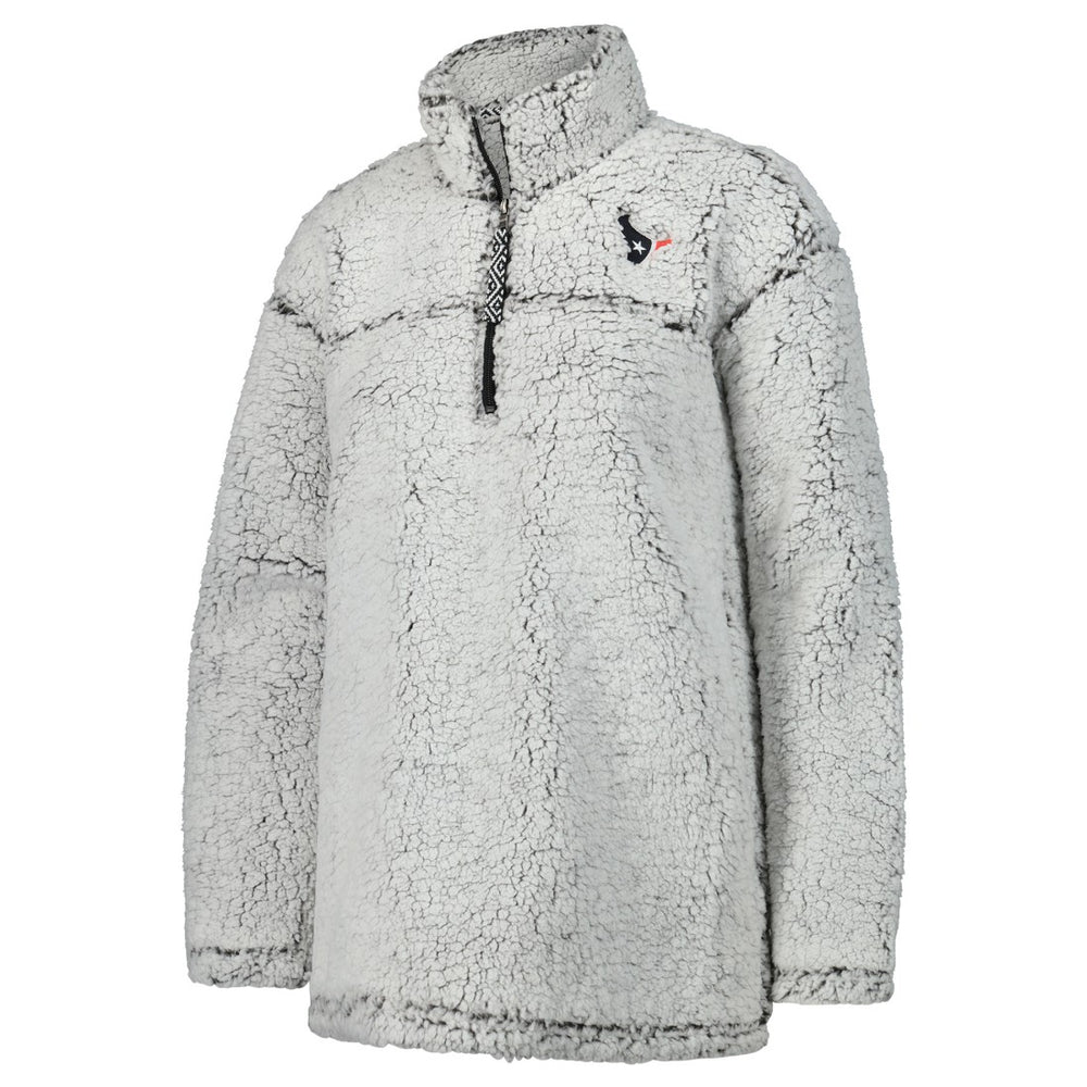 Houston Texans G-III 4Her by Carl Banks Women's Sherpa Quarter-Zip Jacket Gray