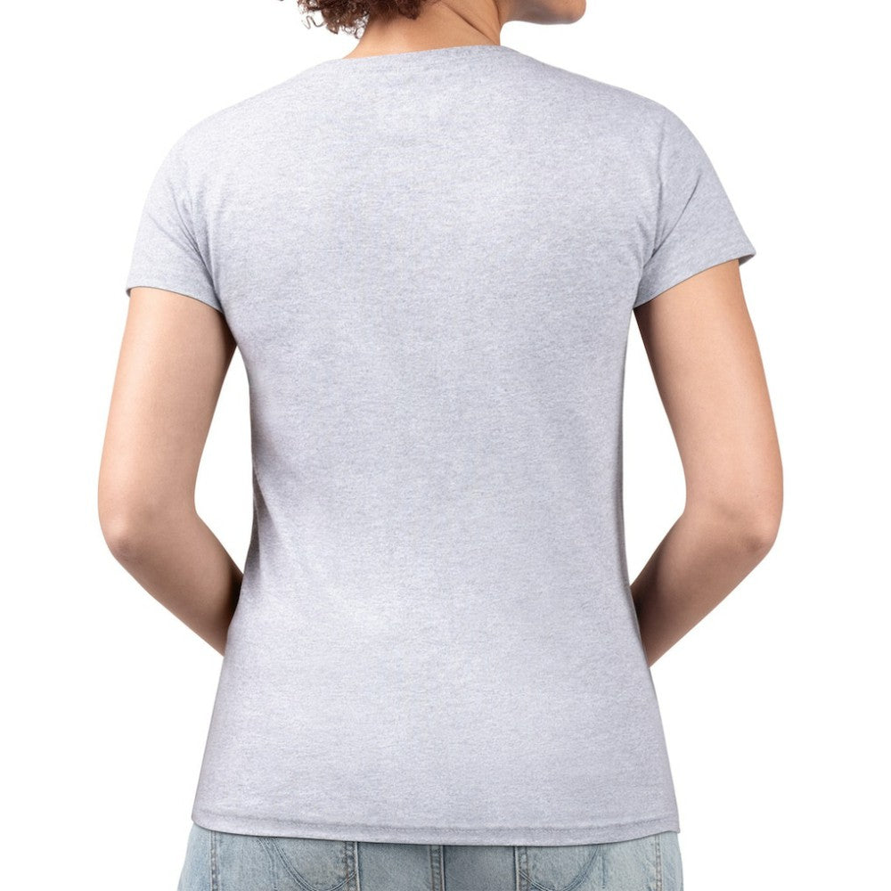 San Francisco Giants G-III 4Her by Carl Banks Women's Super-Slim Fit Lightweight Leopard Heart V-Neck T-Shirt - Heather Gray - MLB Lifestyle