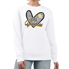 San Diego Padres G-III 4Her by Carl Banks Women's Leopard Heart Pullover Sweatshirt - White - MLB Sale