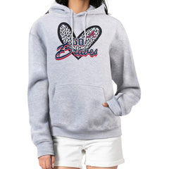 Atlanta Braves G-III 4Her by Carl Banks Women's Leopard Heart Pullover Hoodie - Heather Gray - MLB on Sale