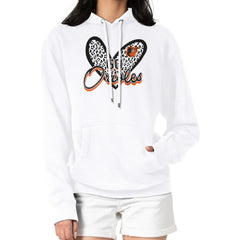 Baltimore Orioles G-III 4Her by Carl Banks Women's Leopard Heart Pullover Hoodie - White - MLB on Sale