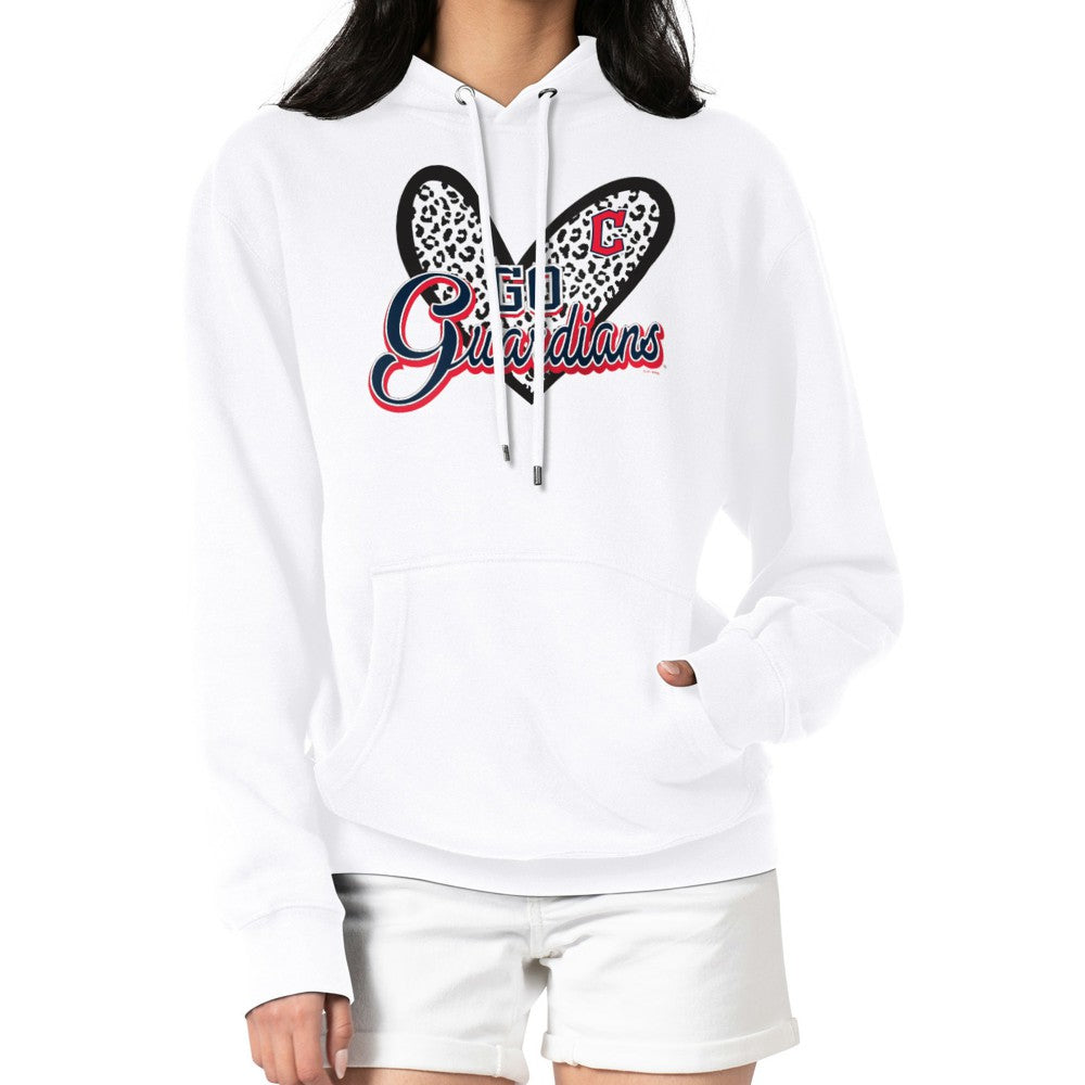 Cleveland Guardians G-III 4Her by Carl Banks Women's Leopard Heart Pullover Hoodie - White - MLB Online