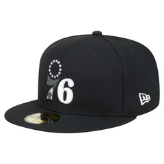 Philadelphia 76ers Camo Print UV 59FIFTY Fitted Hat Black | New Era