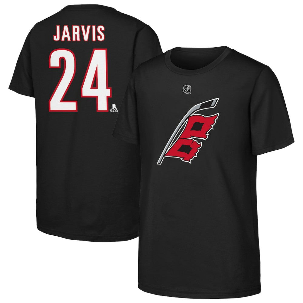 Seth Jarvis Carolina Hurricanes Youth Player Name & Number T-Shirt - Black - NHL 201691932