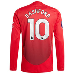 Marcus Rashford Manchester United 2024/25 Home Long Sleeve Player Jersey Red