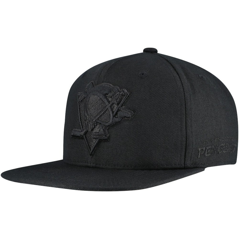 Pittsburgh Penguins Mitchell & Ness Soul Strike Pearl Tonal Snapback Hat - Black - NHL 201692981