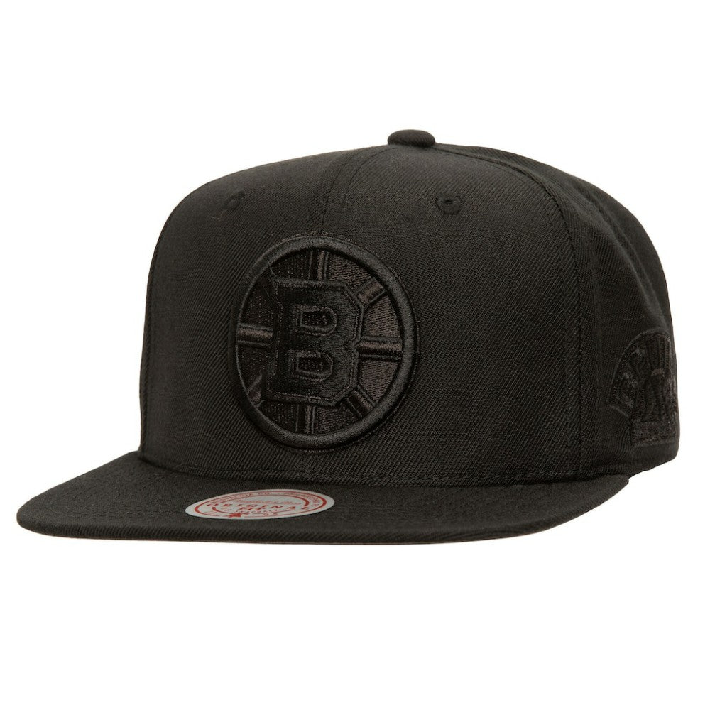 Boston Bruins Mitchell & Ness Soul Strike Pearl Tonal Snapback Hat - Black - NHL 201692989