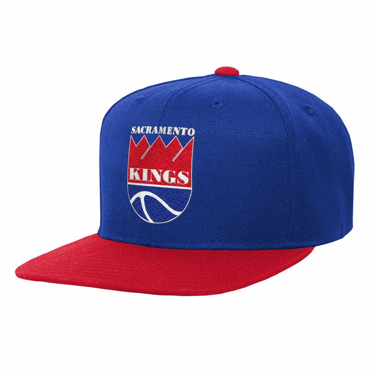 Sacramento Kings Youth Team Logo Two-Tone Flatbrim Snapback Hat Blue/Red