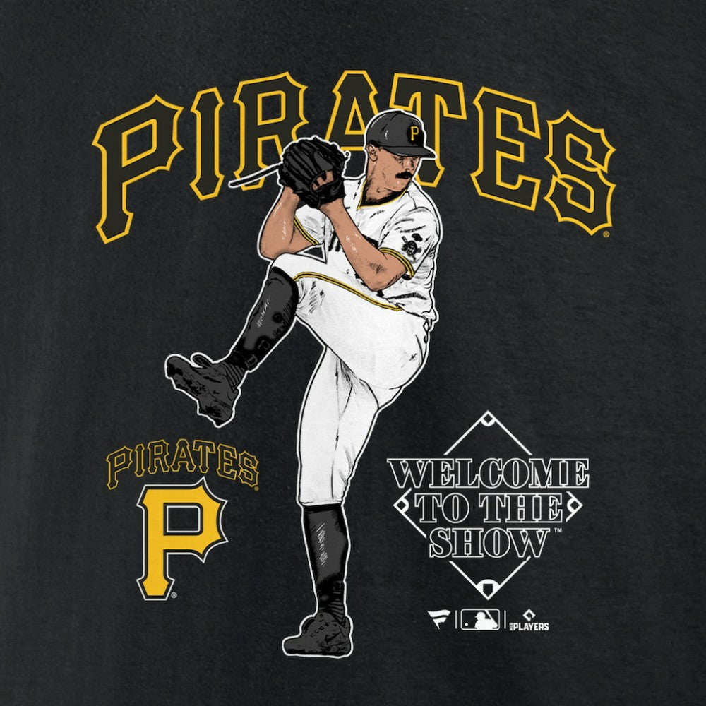 Paul Skenes Pittsburgh Pirates Welcome To The Show T-Shirt - Black - MLB Lifestyle