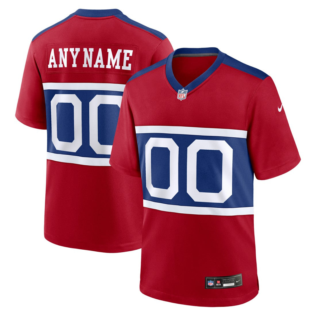 Nike New York Giants Alternate Game Custom Jersey Century Red