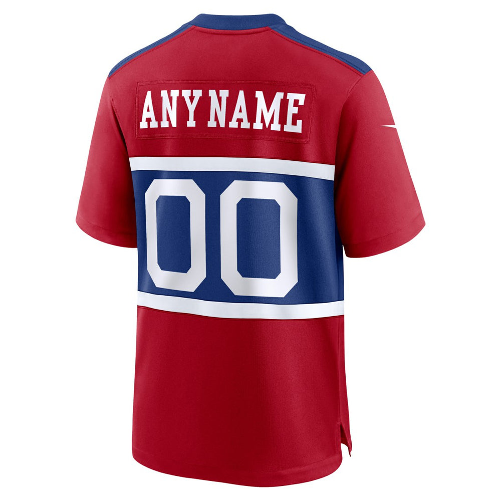 Nike New York Giants Alternate Game Custom Jersey Century Red