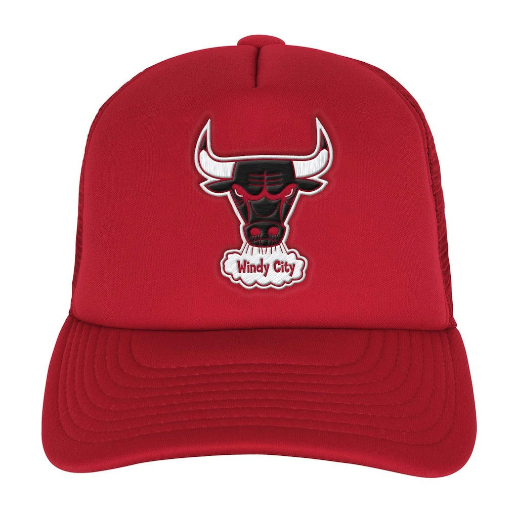 Chicago Bulls Youth Core Evergreen Trucker Adjustable Hat Red | Mitchell & Ness discount