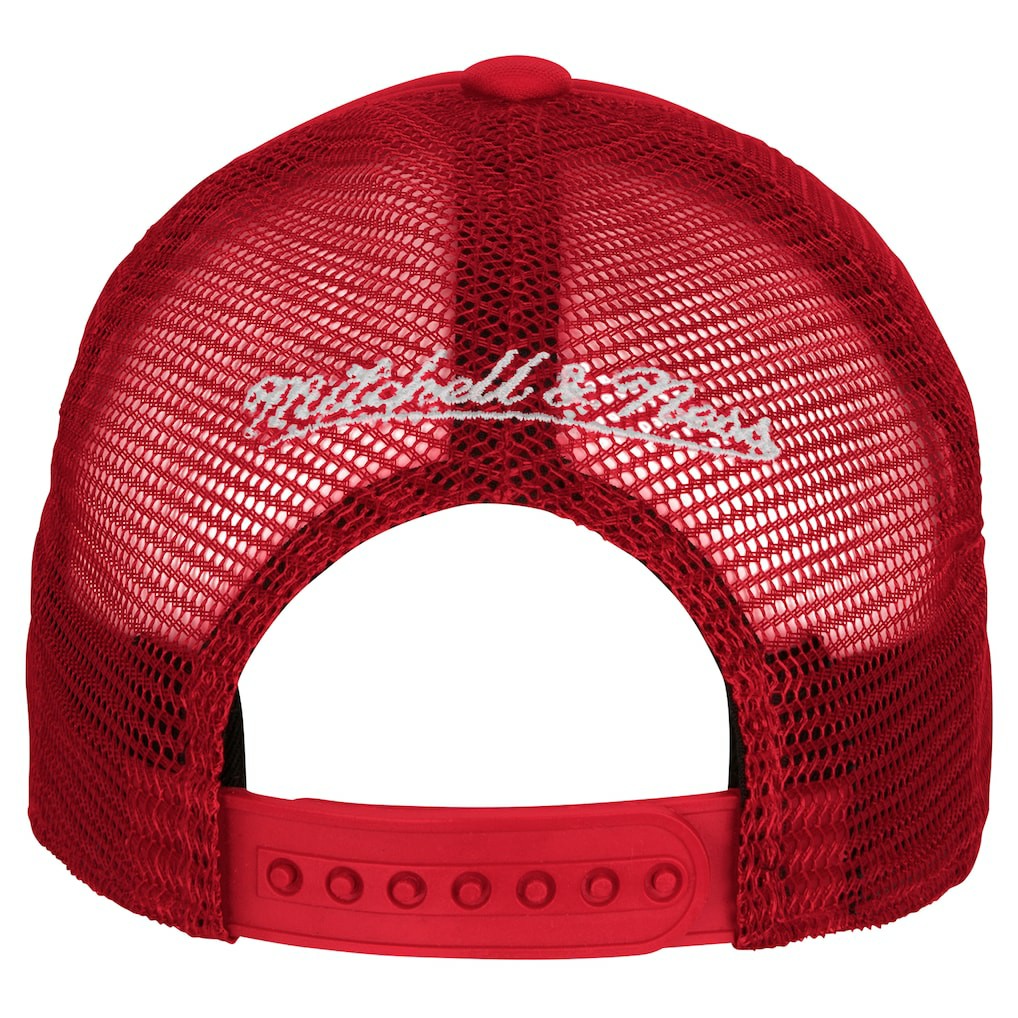 Philadelphia 76ers Youth Core Evergreen Trucker Adjustable Hat Red | Mitchell & Ness