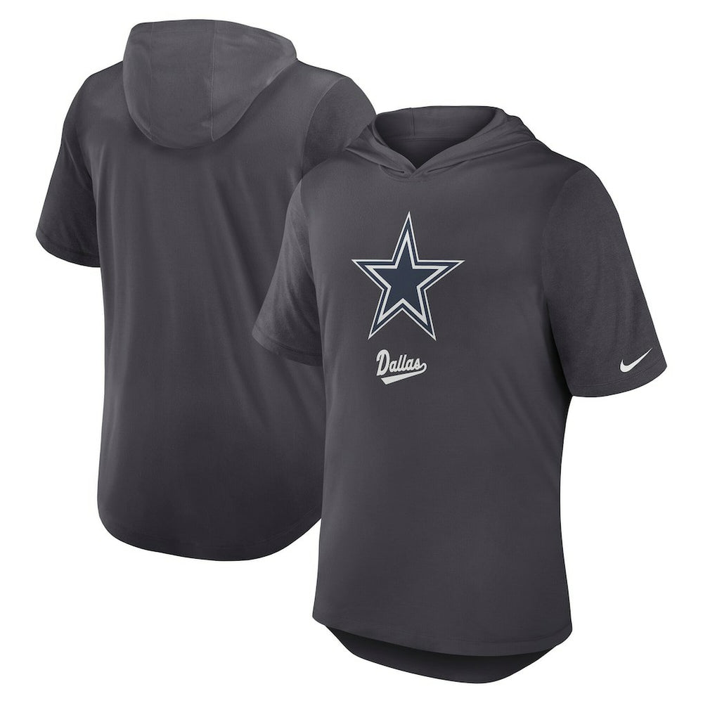 Nike Dallas Cowboys Tri-Blend Performance Hoodie T-Shirt Anthracite