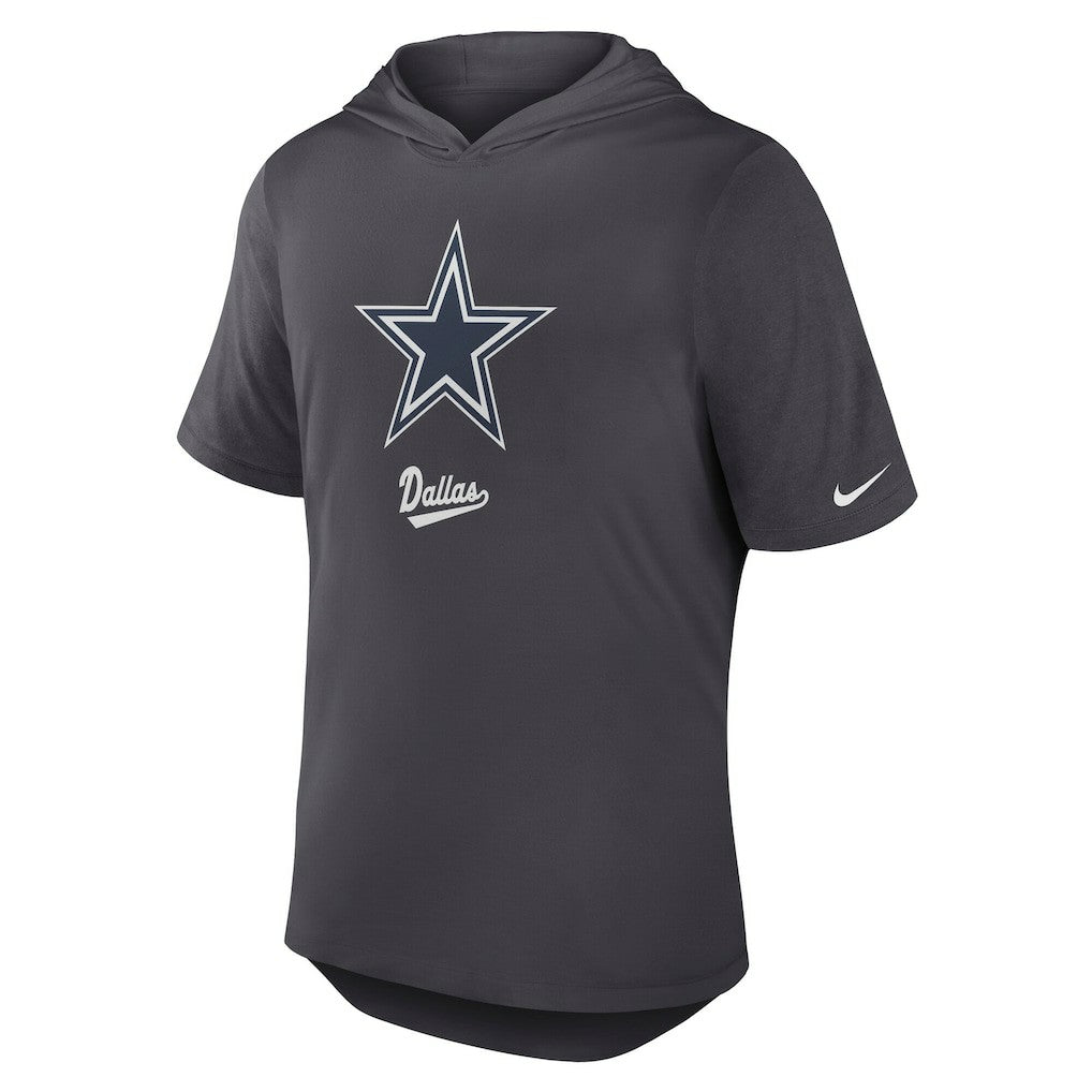 Nike Dallas Cowboys Tri-Blend Performance Hoodie T-Shirt Anthracite