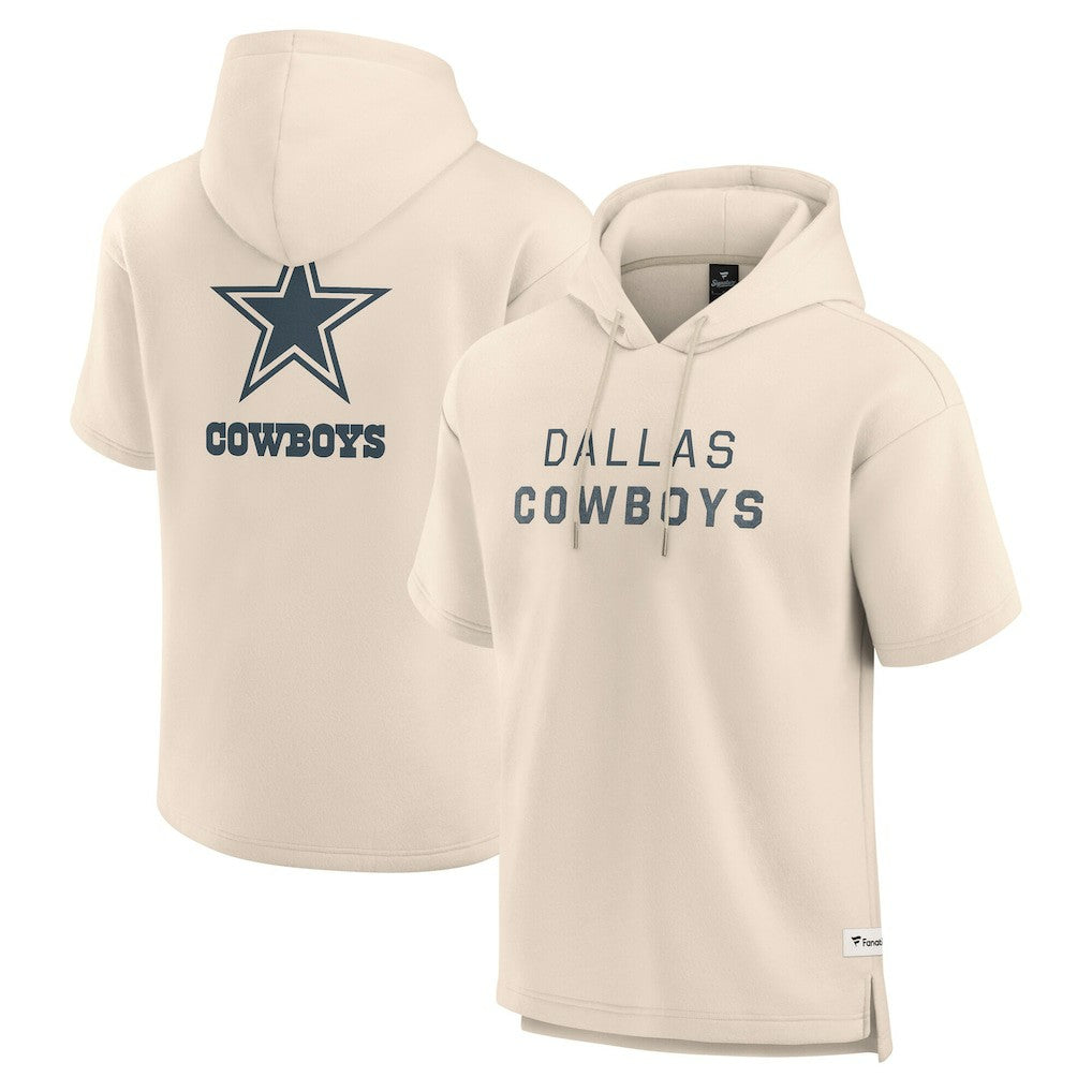 Fanatics Dallas Cowboys Elements Future Ground Lettering Short Sleeve Pullover Hoodie Cream