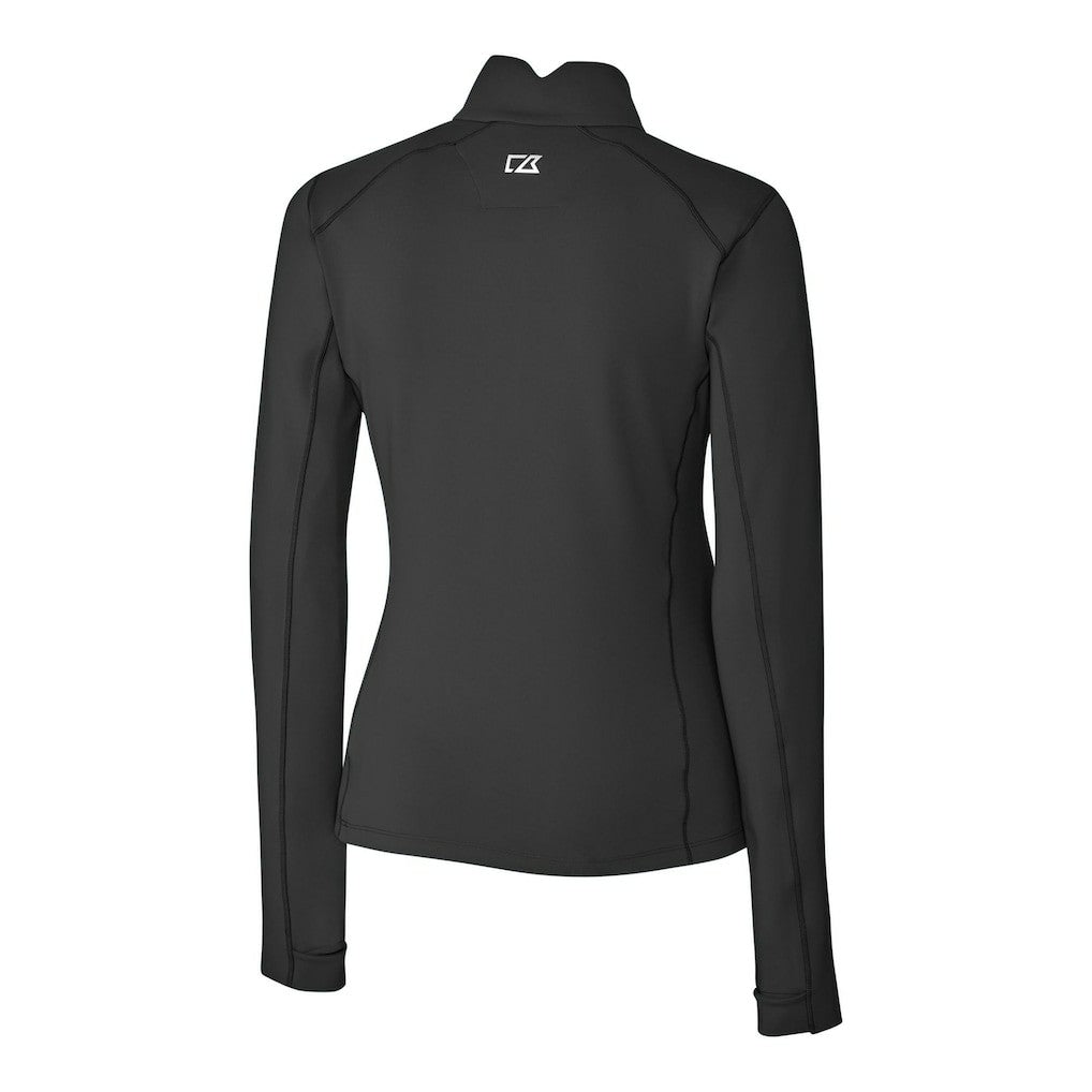 Green Bay Packers Cutter & Buck Women's Traverse Stretch DryTec Quarter-Zip Top Black